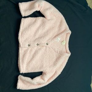 Harper Heritage Fuzzy Cropped 3 Button Sweater